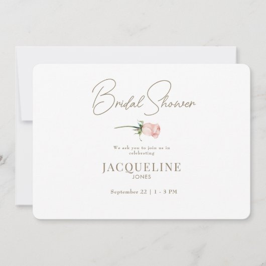 Rose Dampf Brautparty Einladung (Vorderseite)