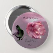Rose Danke Gastgeschenk Hochzeit Button (Vorne & Hinten)