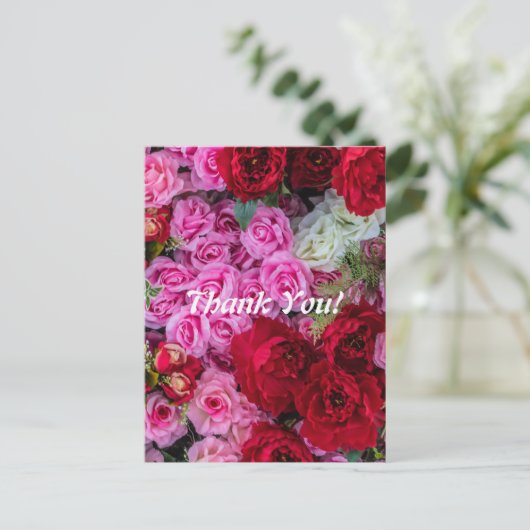 Rose Dankeschön Karte (Stehend Vorderseite)