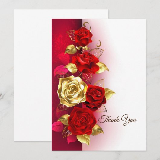 Rose Dankeskarte (Vorne/Hinten)