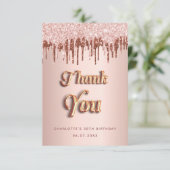 Rose Dankeskarte (Stehend Vorderseite)