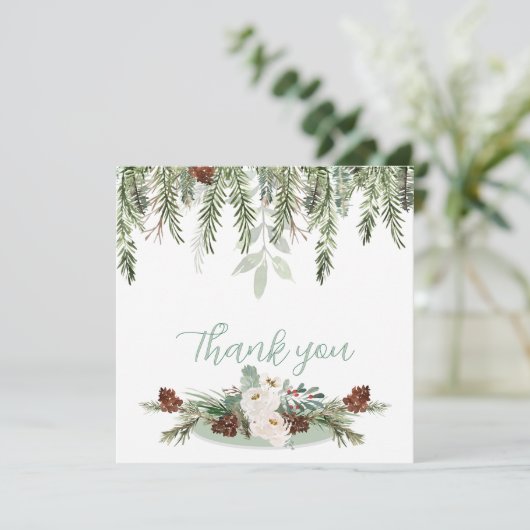 Rose Dankeskarte (Stehend Vorderseite)