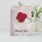 Rose Dankeskarte (Stehend Vorderseite)