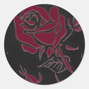 "Rose Dark #1" Runder Aufkleber