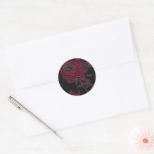 "Rose Dark #1" Runder Aufkleber (Umschlag)