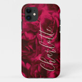 Rose Dark Moody Individuelle Name Case-Mate iPhone Hülle (Rückseite)