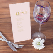 Rose | Dark Rose Hochzeitsdinner Drink Menü Menükarte