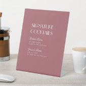 Rose | Dark Rose Wedding Cocktail Menü Sockelschild (In SItu)