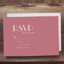 Rose | Dark Rose Wedding RSVP Card