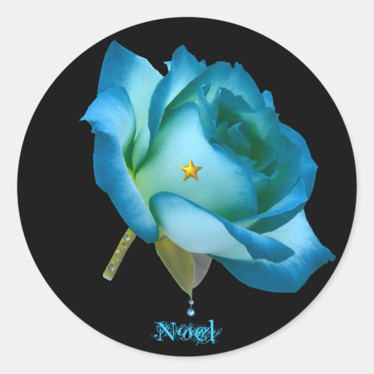 Rose de Weihnachten - Aufkleber (Vorderseite)