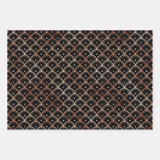 Rose-Déco-Muster Geschenkpapier Set (Vorderseite 3)