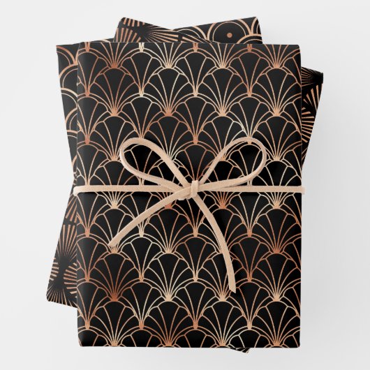 Rose-Déco-Muster Geschenkpapier Set (Beispiel)