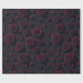 Rose Deep Red Blume Muster Wrapping Paper Geschenkpapier (Flach)