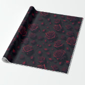 Rose Deep Red Blume Muster Wrapping Paper Geschenkpapier (Ungerollt)
