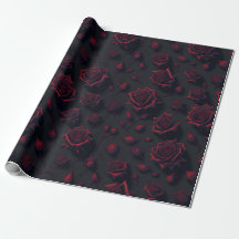 Rose Deep Red Blume Muster Wrapping Paper