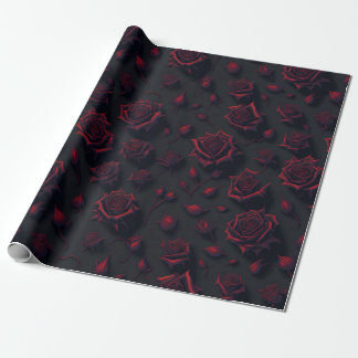 Rose Deep Red Blume Muster Wrapping Paper Geschenkpapier