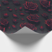 Rose Deep Red Blume Muster Wrapping Paper Geschenkpapier (Ecke)