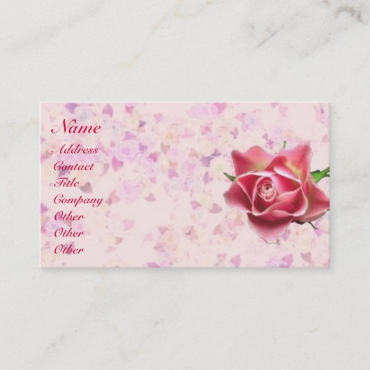Rose Deko Visitenkarte (Vorderseite)