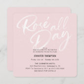 Rose den ganzen Tag Blush Junggeselinnen-Abschied Einladung (Vorne/Hinten)