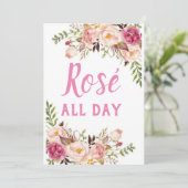 Rose den ganzen Tag Einladung (Stehend Vorderseite)