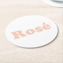 "Rose den ganzen Tag" Rose hellrosa Runder Pappuntersetzer