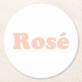 "Rose den ganzen Tag" Rose hellrosa Runder Pappuntersetzer (Vorderseite)