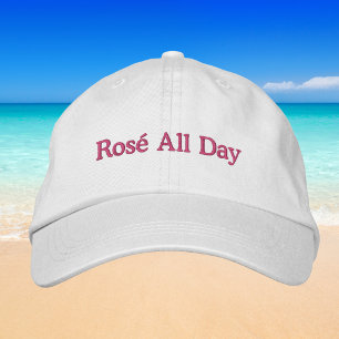 Rosé den ganzen Tag / Vornehme Wein-Baseballkappe Bestickte Baseballkappe