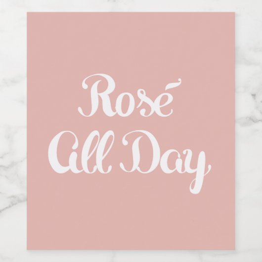 Rose Den ganzen Tag Weinetikett (Einzelnes Label)
