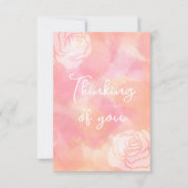 Rose "Denken Sie an Sie", Aquarellpinke-Karte Dankeskarte (Vorderseite)