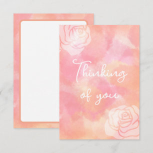 Rose "Denken Sie an Sie", Aquarellpinke-Karte Dankeskarte