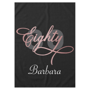 Rose der 80. Geburtstagspartei - Goldenes Skript Tischdecke