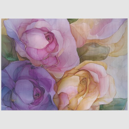 Rose der Alkoholtink Serie Design #7 Seidenpapier (Vorderseite)