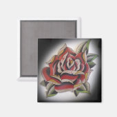 Rose der alten Schule Magnet (Vorderseite/Rückseite)