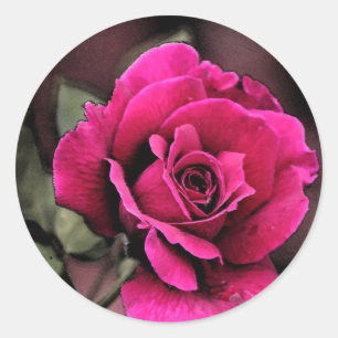 Rose der antiken Liebe Runder Aufkleber