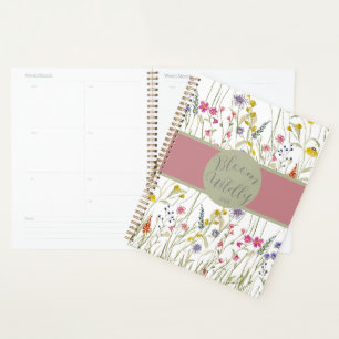 Rose der Aquarell-Wildblume und Sage Bloom Willy Planer