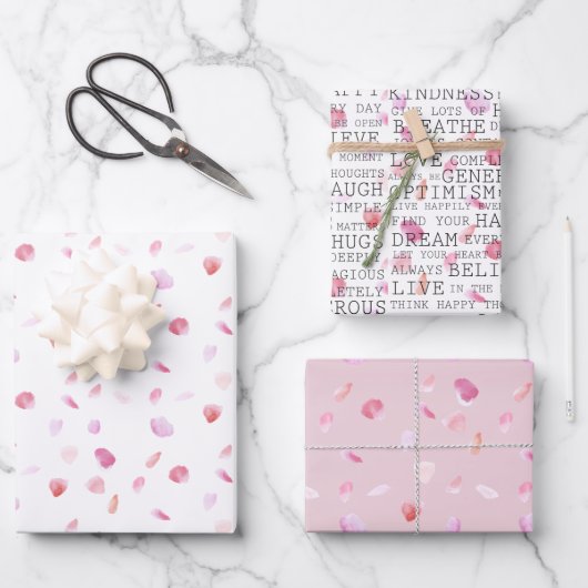 Rose der Aquarellbilder Geschenkpapier Set (Vorderseite)