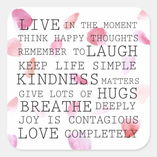 Rose der Aquarellbilder Quadratischer Aufkleber (Vorderseite)