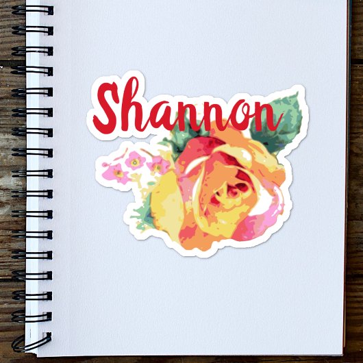 Rose der Aquarellfarben Blühte BlumenIndividuelle Aufkleber