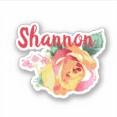 Rose der Aquarellfarben Blühte BlumenIndividuelle Aufkleber (Vorderseite)