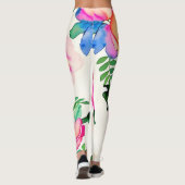 Rose der Aquarellfarben-Blume Leggings (Rückseite)