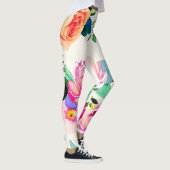 Rose der Aquarellfarben-Blume Leggings (Rechts)