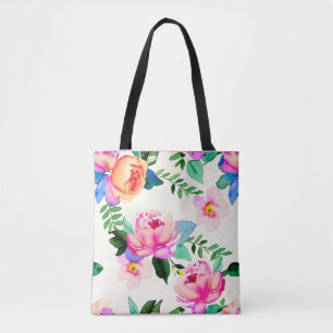 Rose der Aquarellfarben-Blume Tasche