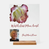 Rose der besten Mama der Welt Acrylschild (Vorderseite)