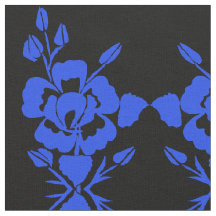 Rose der blauen und schwarzen Silhouette auf Baumw