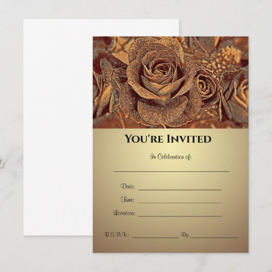 Rose der Bronze - Einladung (Vorne/Hinten)