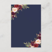 Rose der Burgunder Blumenflotte Gold Hochzeiten De Begleitkarte (Rückseite)