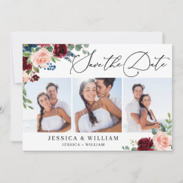 Rose der Burgundy Blush Navy mit Flora 3 FOTO Hoch Save The Date