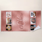 Rose der Collage- für kundenspezifisches Foto Strandtuch (Vorderseite)