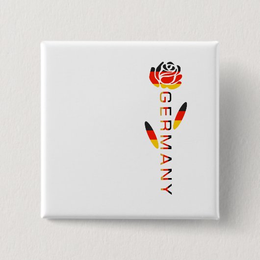 Rose der deutschen Flagge Button (Vorderseite)