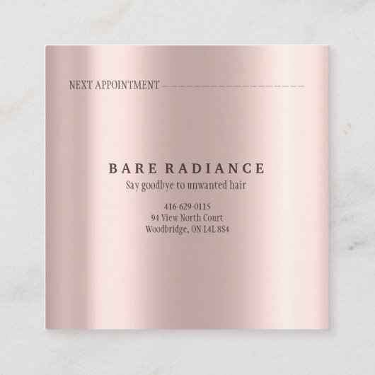 Rose der Elektrolyse Glitzer Lux Telefonnummerkarte (Rückseite)